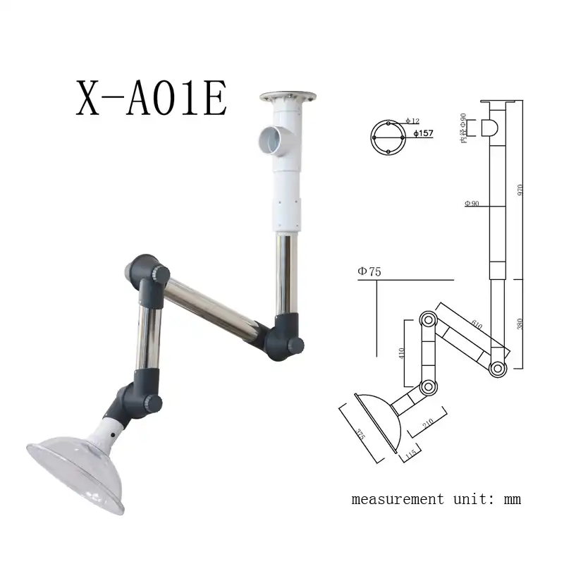 Can a fume extractor with a stainless steel arm be used in a lab setting?
